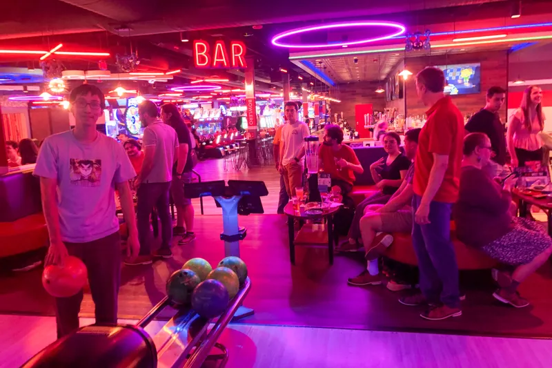 EAI Technologies team at a company bowling outing